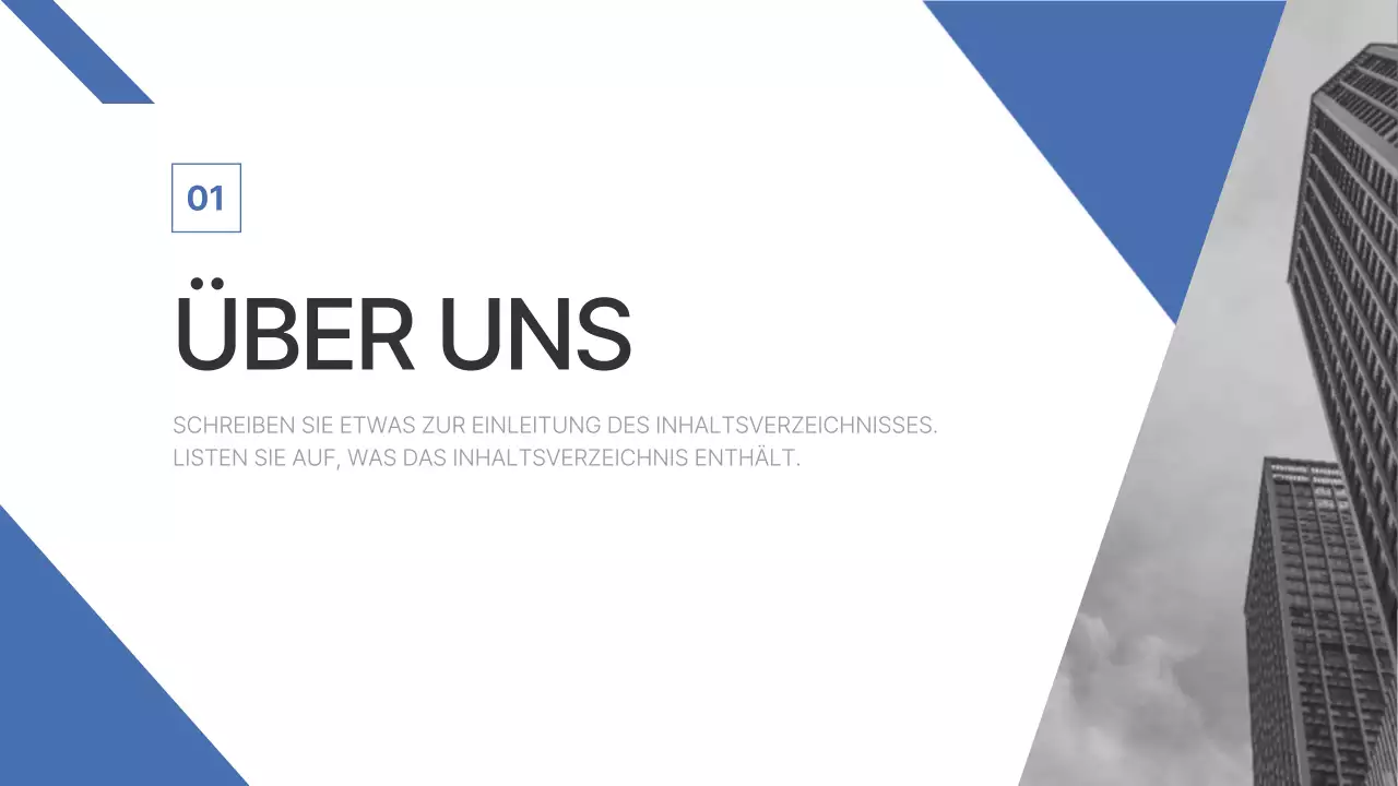 Ein einfacher Unternehmensbericht in Blau und Hellblau