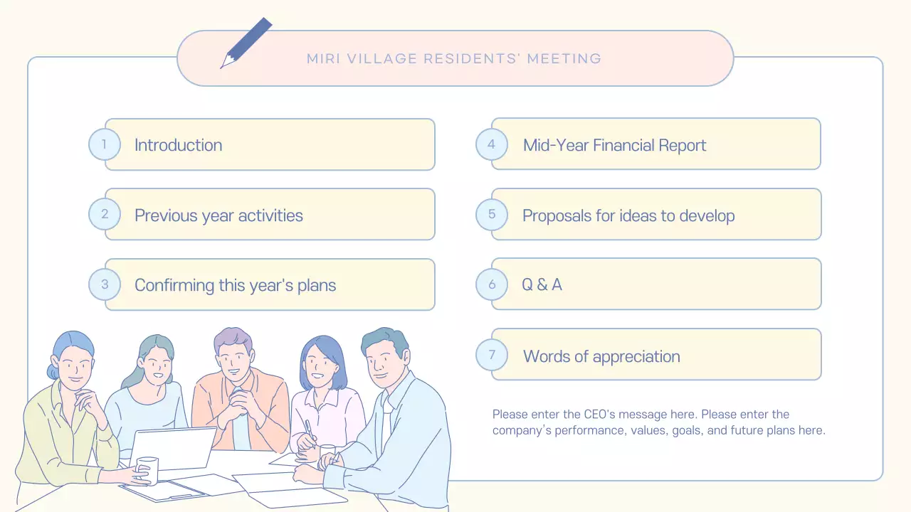 Beige Simple Community Agenda Presentation