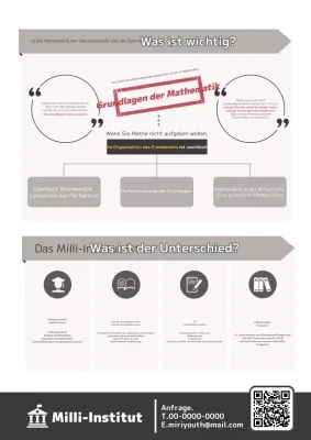 Beschreiben und bewerben Sie Ihre Mathematikschule mit grauen Symbolen