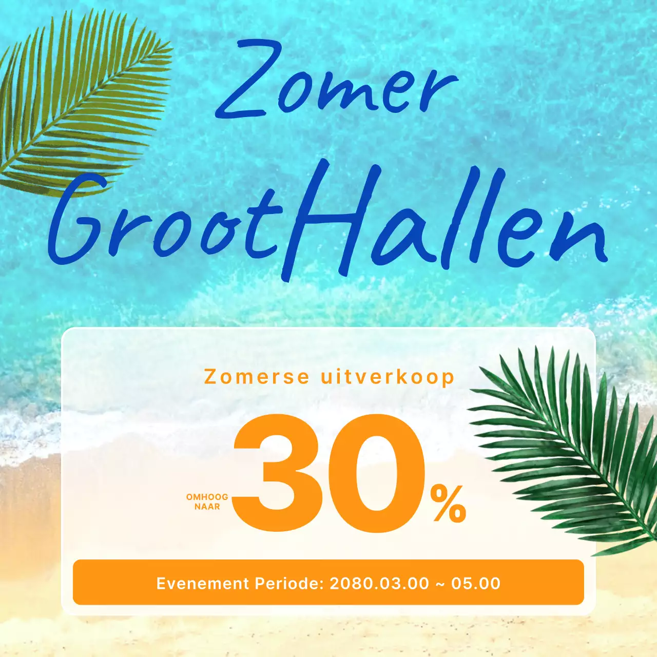 Een eenvoudige blauwe zomeradvertentie