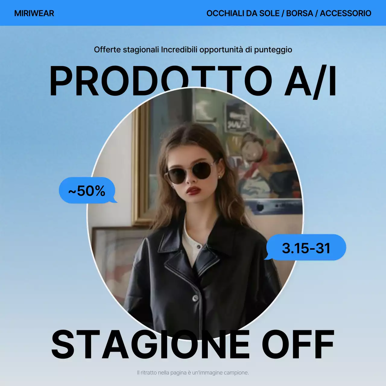 Una copertina di tendenza in blu e bianco