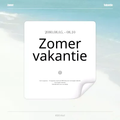 Moderne zomervakantie pop-up in wit en lichtblauw