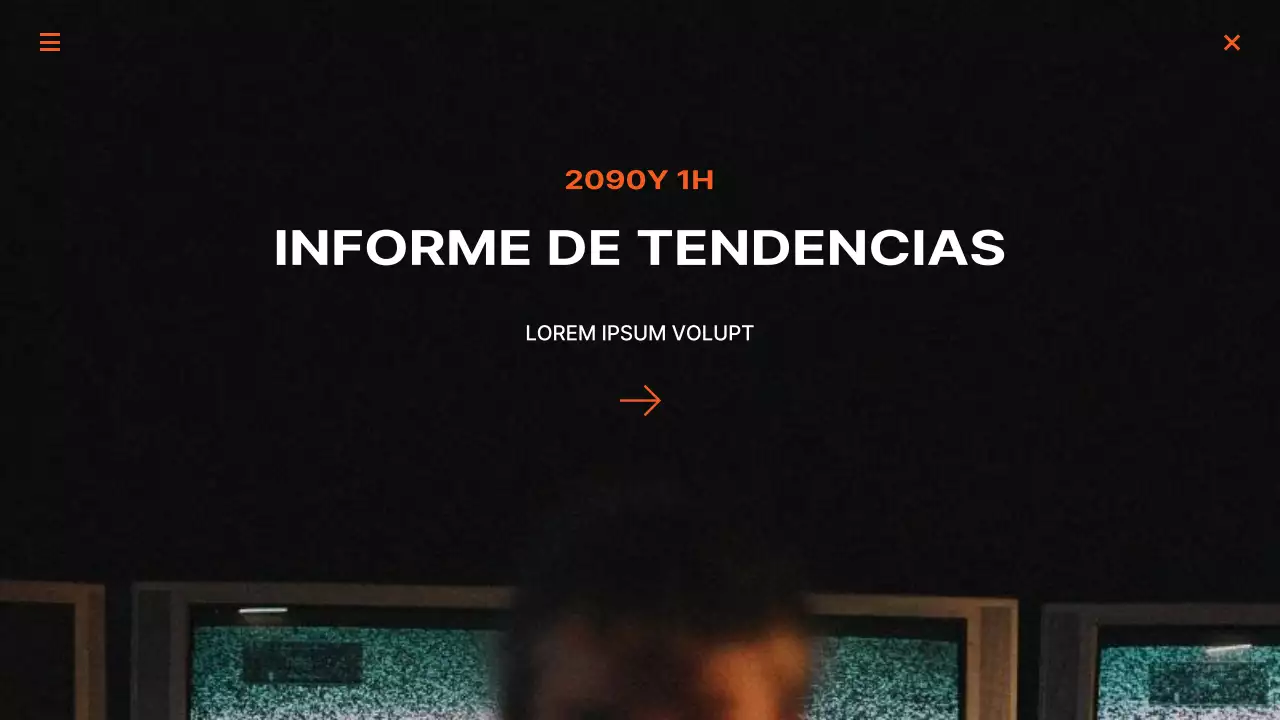 Informes de marketing de moda en negro y naranja