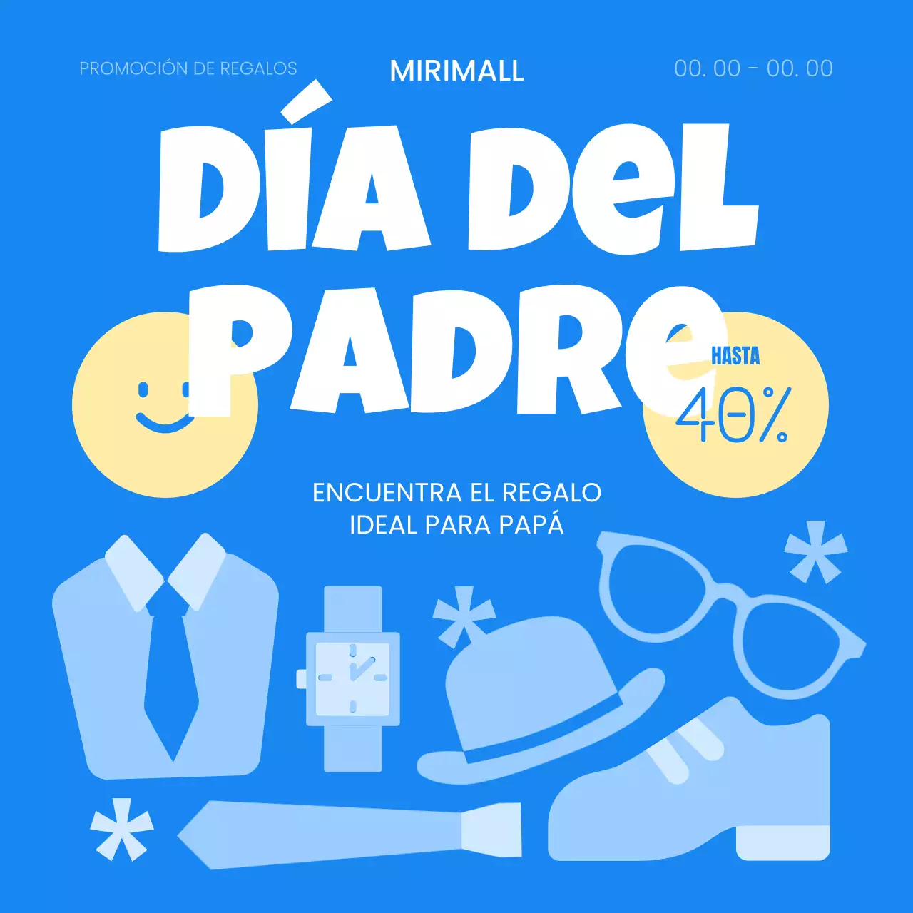 Un bonito anuncio de rebajas azul y amarillo