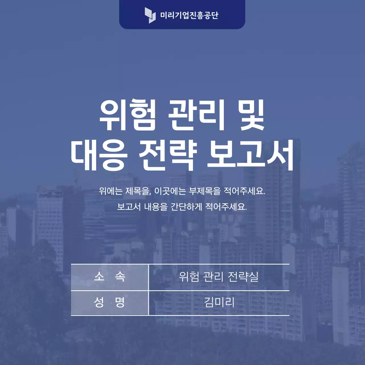 파랑의 심플한 위험 대응 전략 보고서