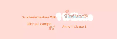 Annunci di gruppo per gite di scuola elementare in bianco e rosa