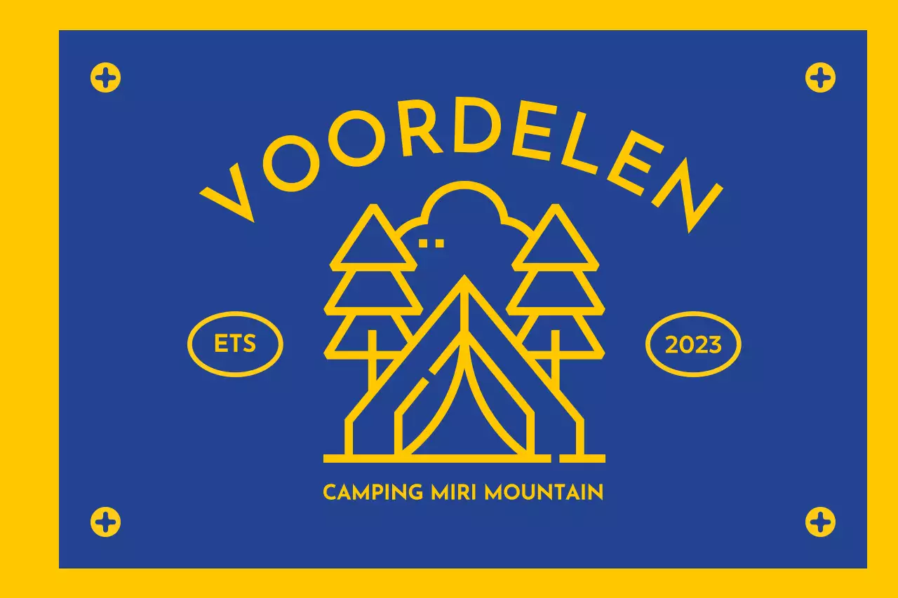 Een camping ontwerpen met geïllustreerde pictogrammen