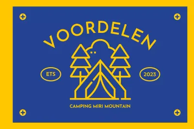 Een camping ontwerpen met geïllustreerde pictogrammen