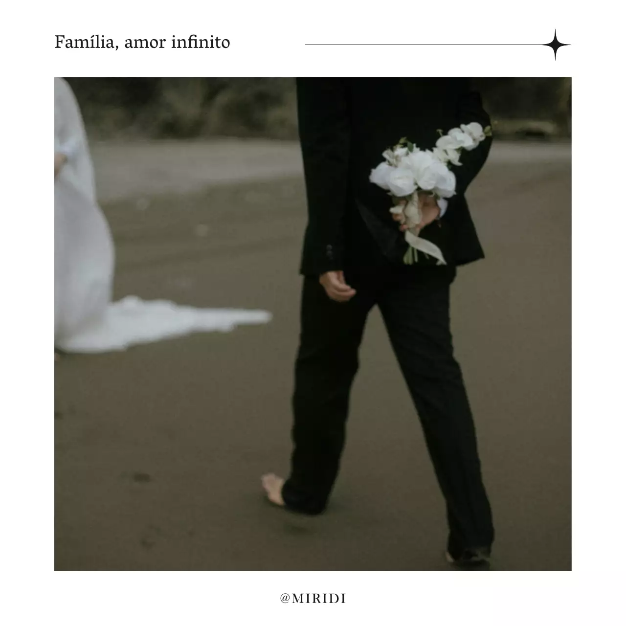 Post de texto de confissão de casamento simples a preto e branco