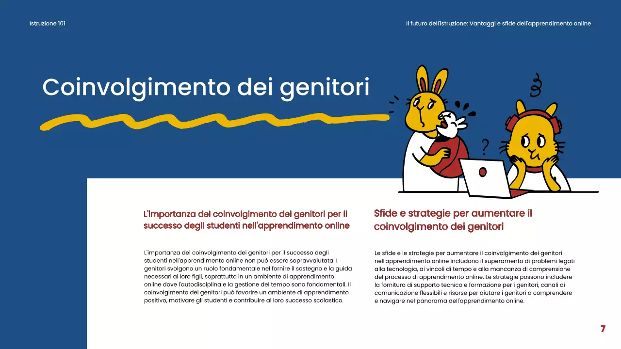Blu e rosso Materiale di classe semplice per l'apprendimento online
