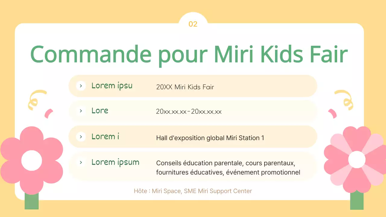 L'appel bleu clair et jaune pour les exposants du Salon de l'enfance