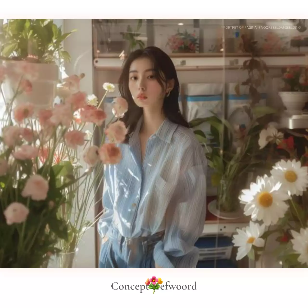 Een fotolay-out of advertentie voor een modewinkel met een eenvoudige stijl van witte en grijze emoji's.