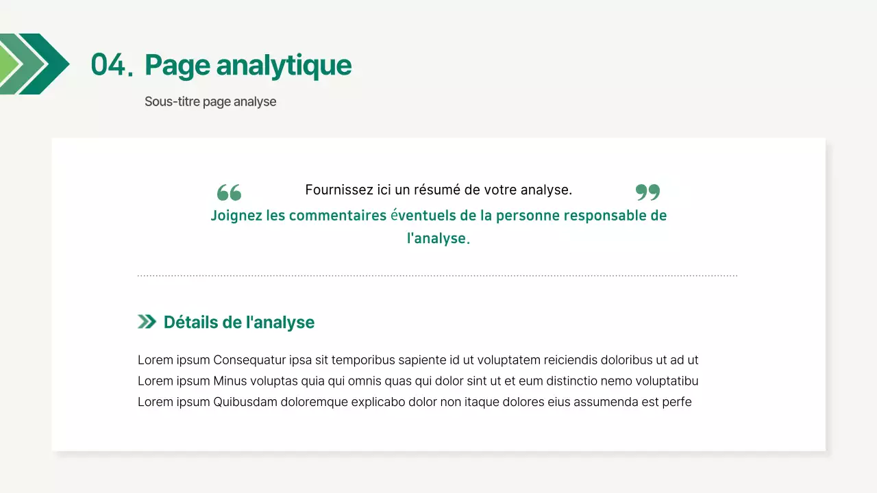 Un rapport d'entreprise simple en vert