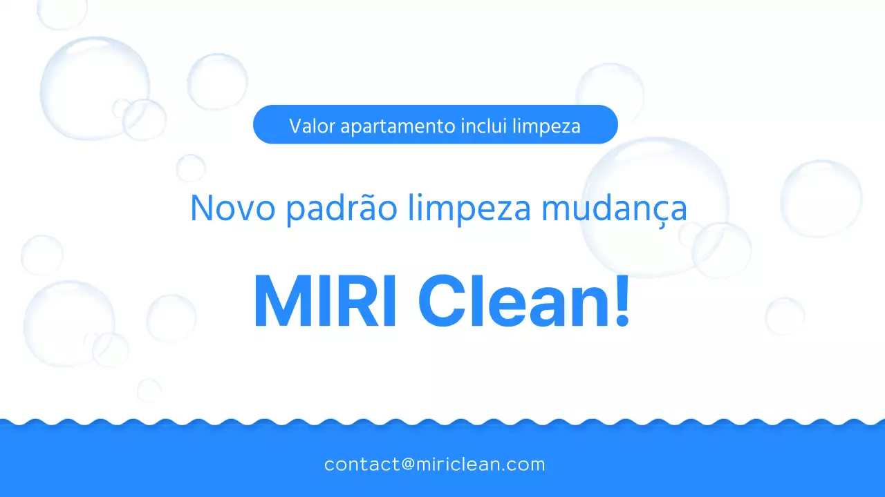 Um simples prospeto azul e branco de uma empresa de limpeza para mudanças