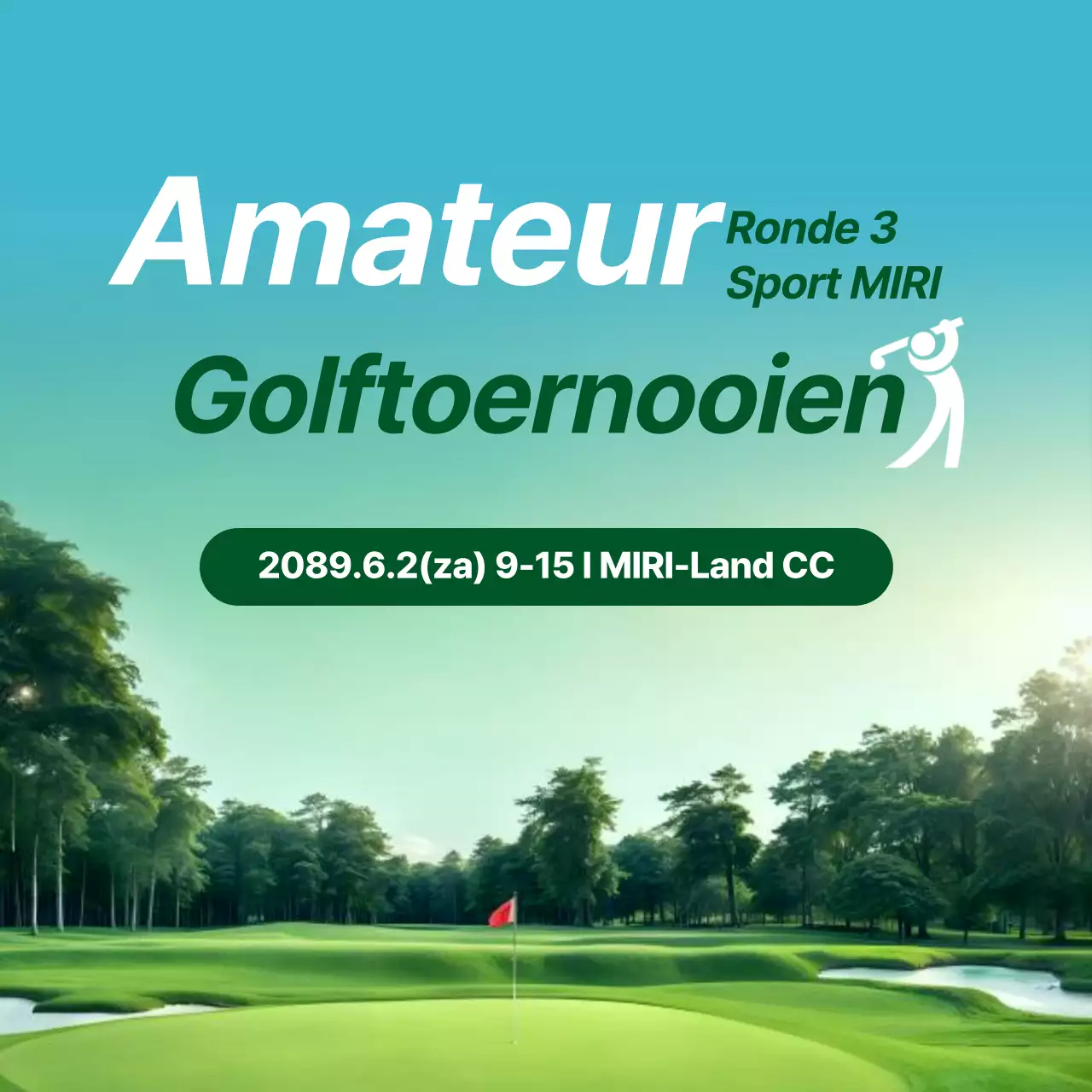 Promoot een groen-wit, op de natuur geïnspireerd golftoernooi
