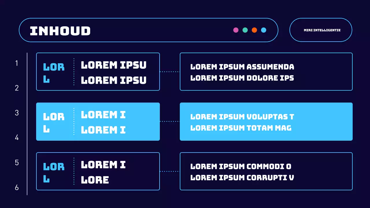 Trendy projectbeschrijving voor webontwikkeling in lichtblauw en oranje
