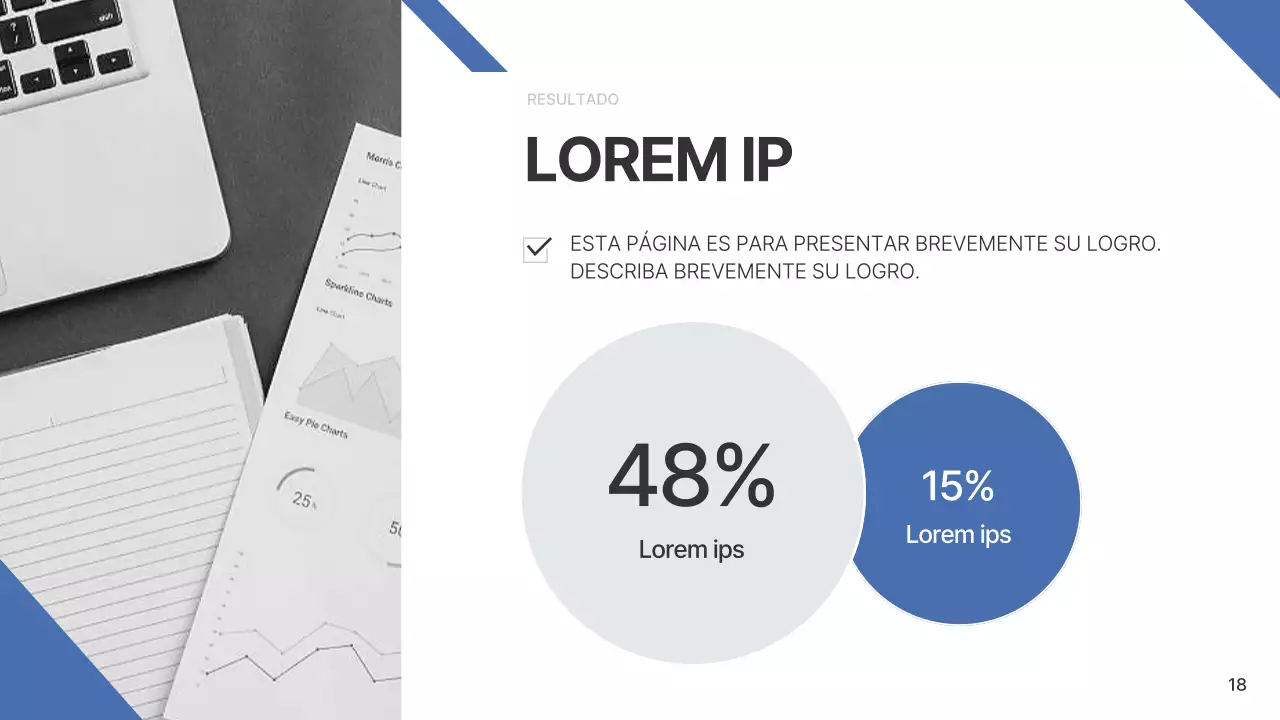 Un sencillo informe corporativo en azul y azul claro