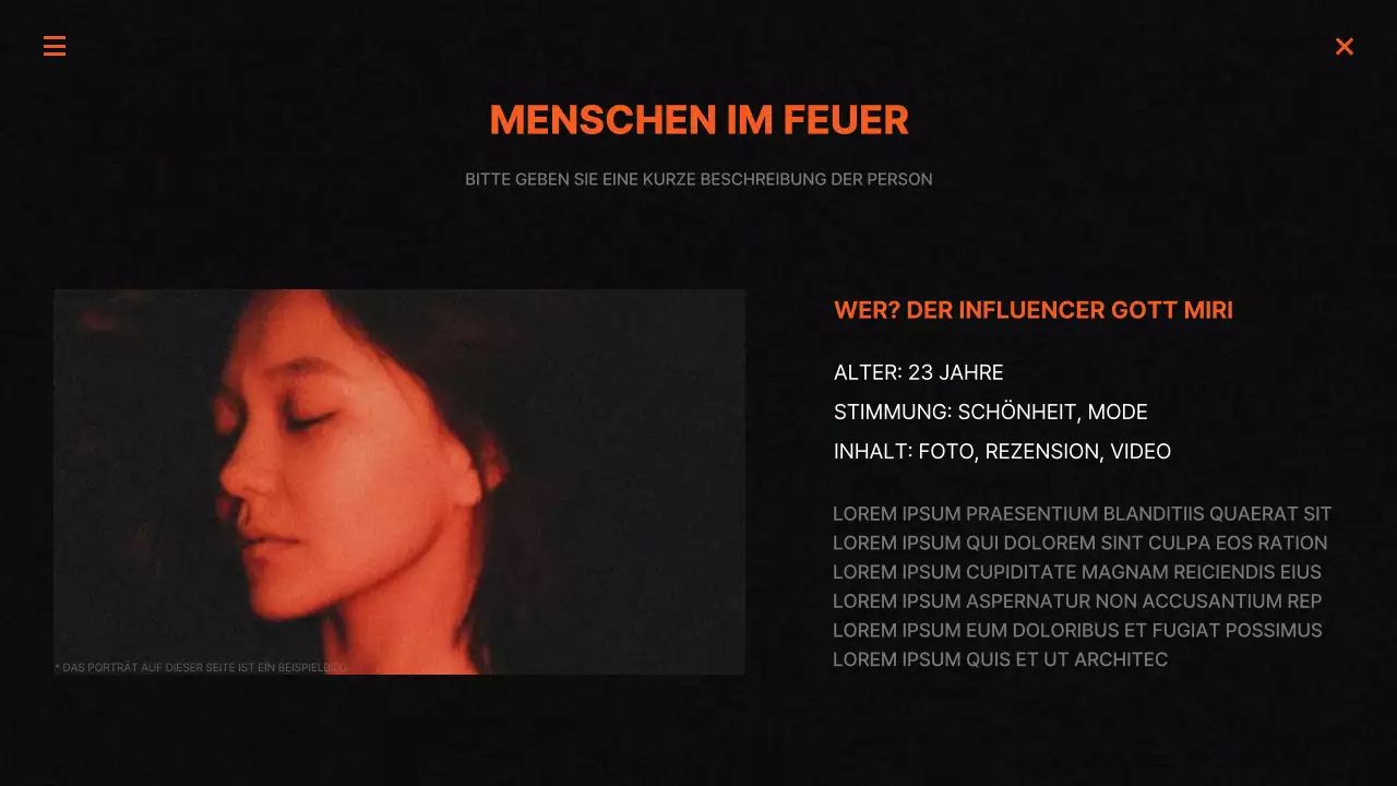 Trendige Marketingberichte in Schwarz und Orange