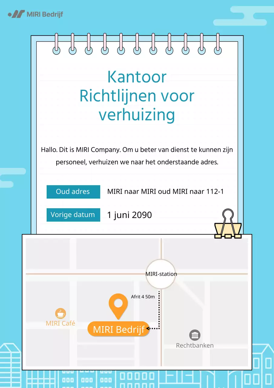 Eenvoudige bedrijfsverhuizing in lichtblauw