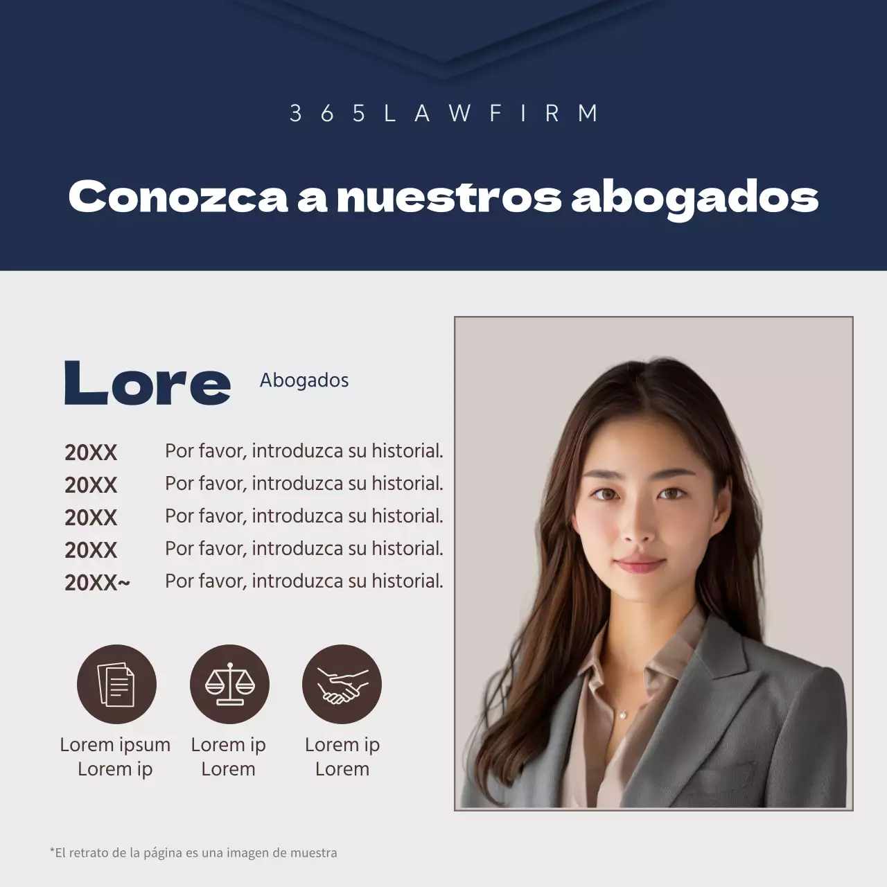 Un sencillo puesto de abogado en azul marino y marrón