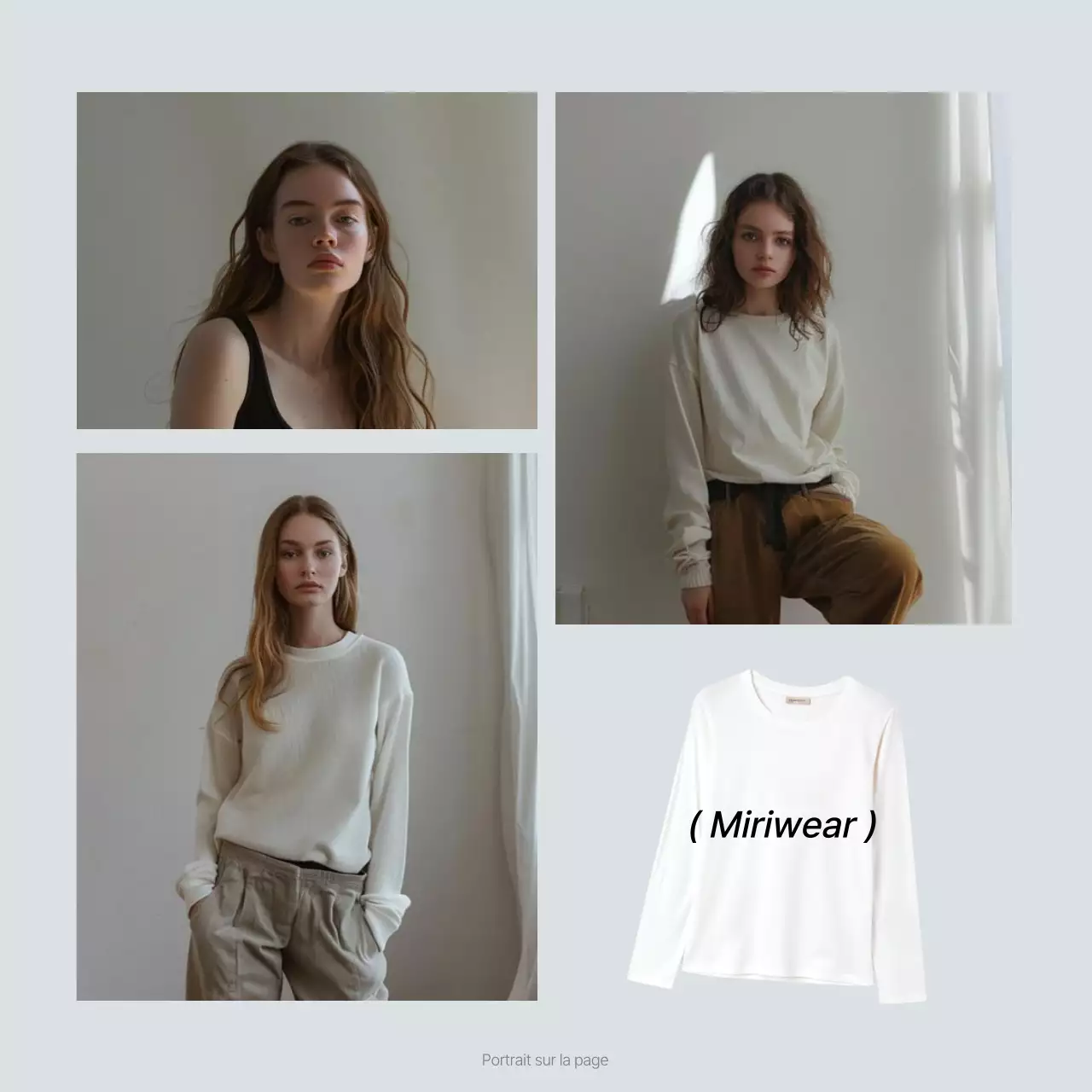 Promouvoir une mise en page de photos de mode en bleu et blanc