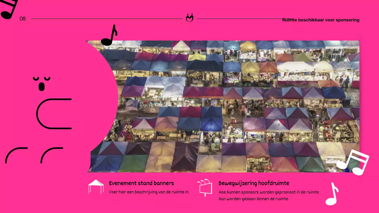 Een fluorescerend, pop-art sponsorvoorstel