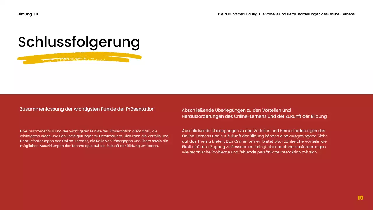 Blau und Rot Einfaches Online-Lernmaterial