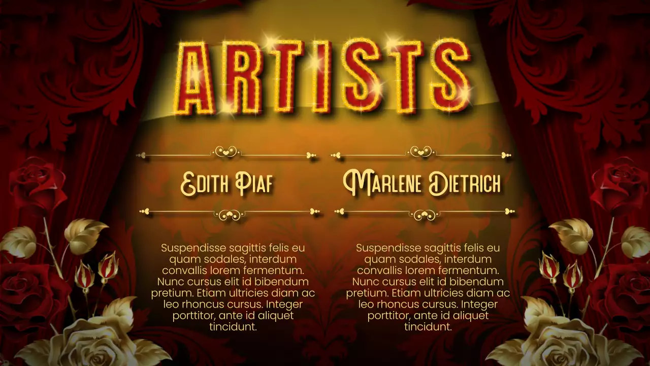 Red Vintage Cabaret Guide Presentation