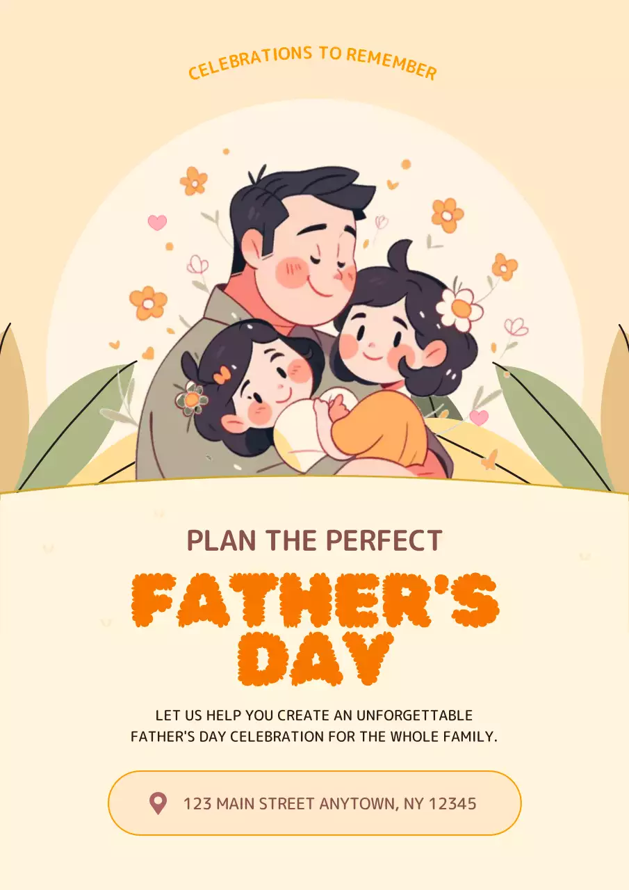 Beige Retro Father's Day Event Poster