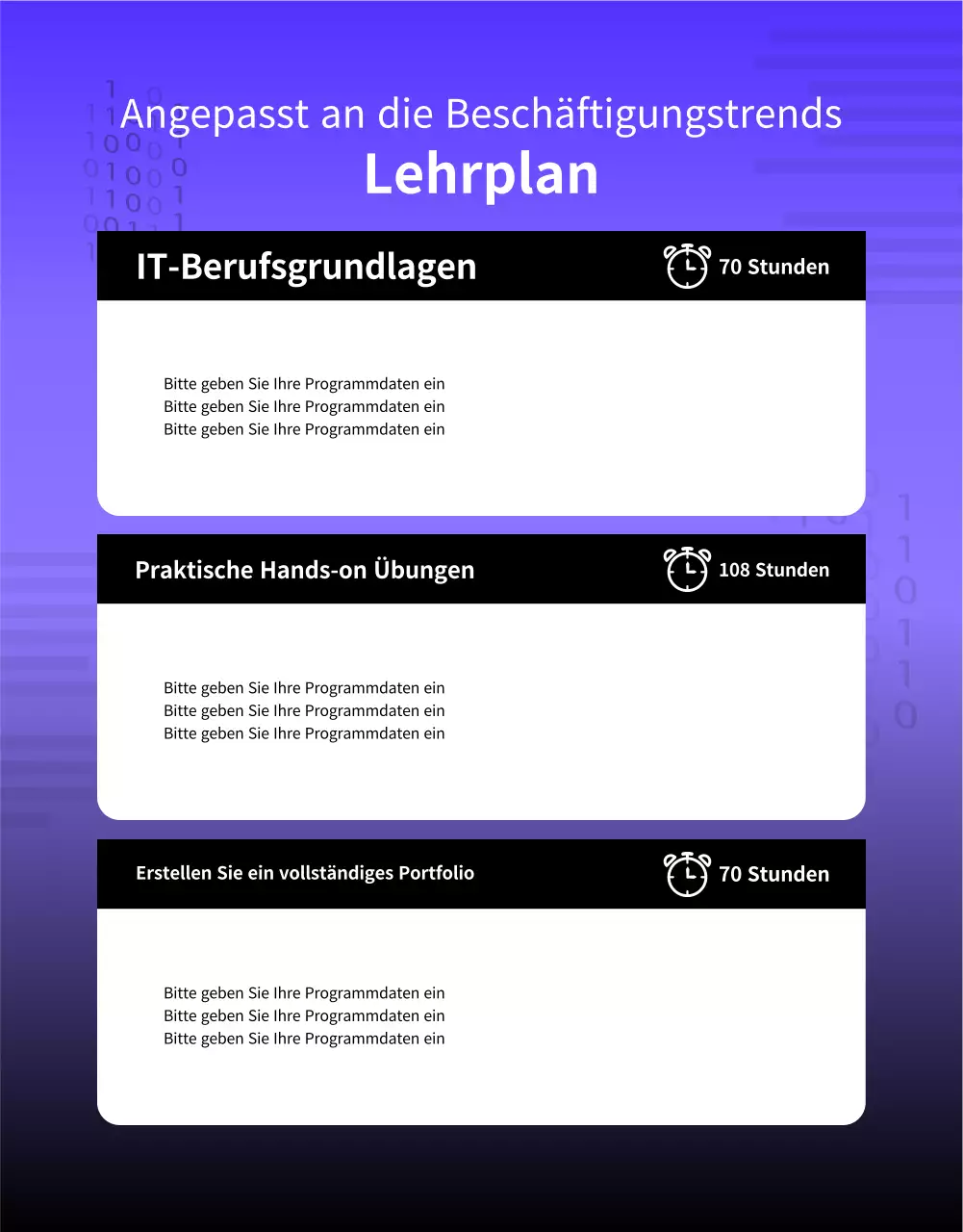 Eine einfache, lila-schwarze Stellenausschreibung für Hochschulabsolventen