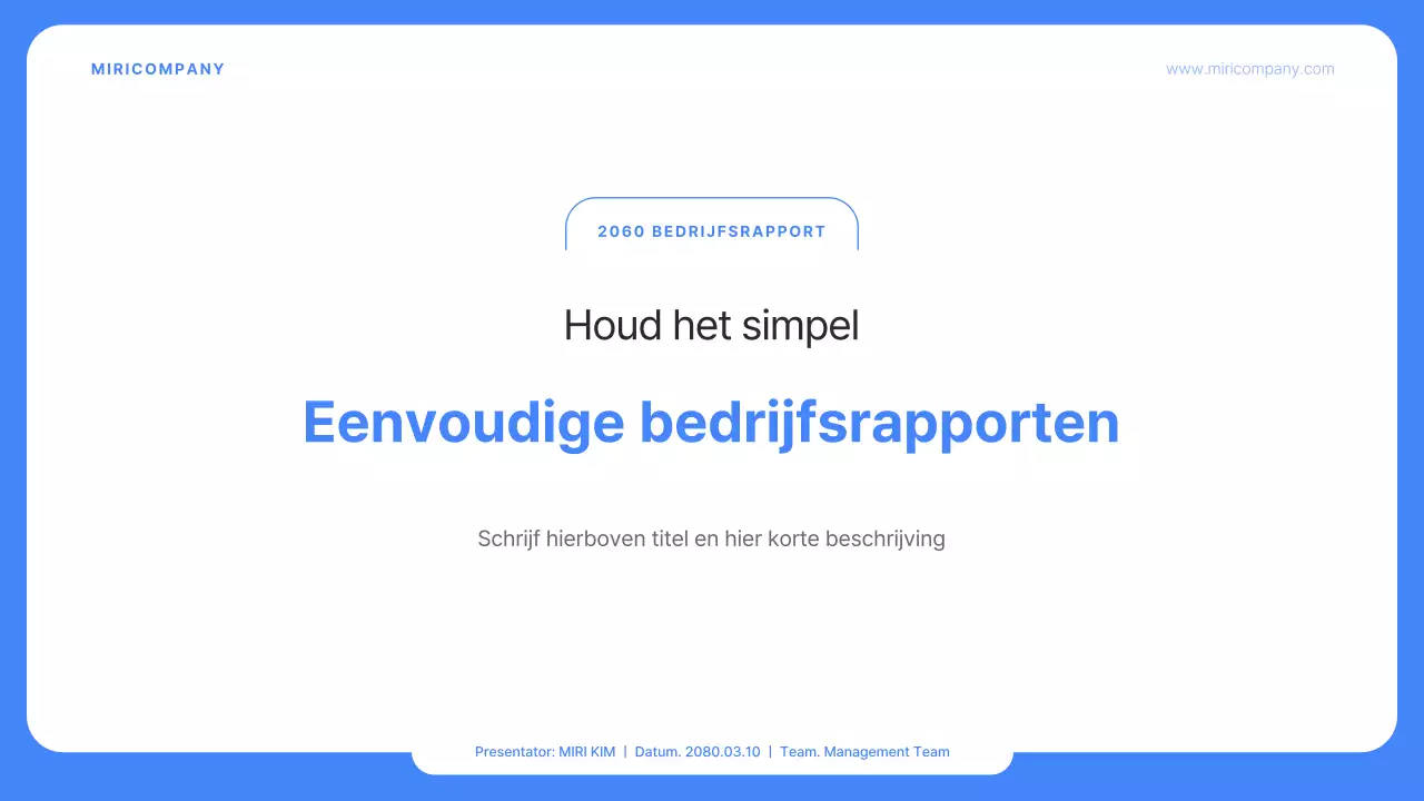 Eenvoudige bedrijfsrapporten in blauw