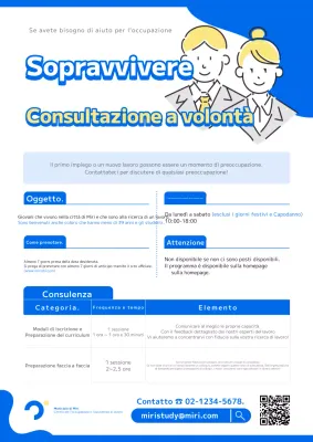 Promuovere il Jobcentre blu e giallo per la consulenza ai giovani.