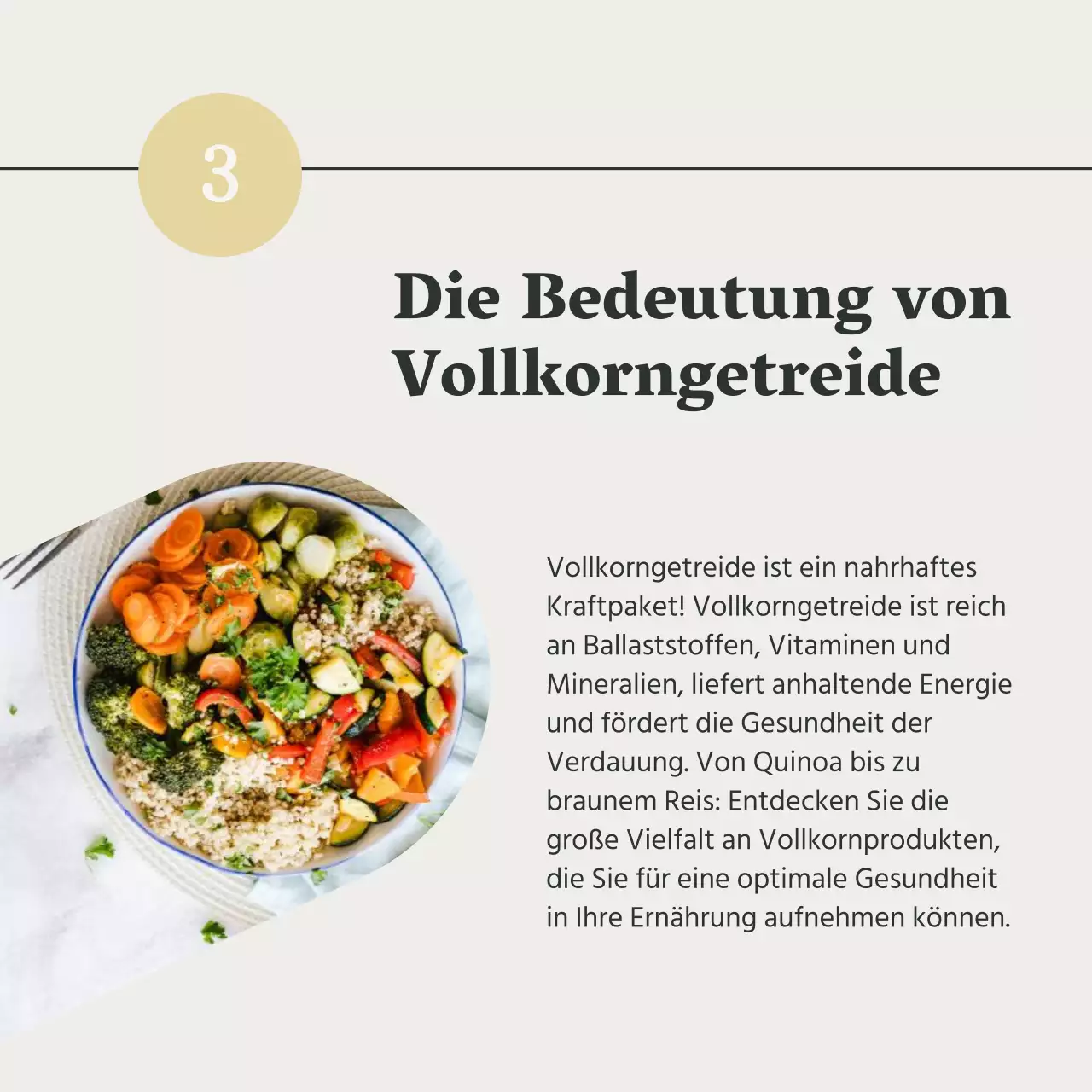 Grey and Green Natural Gesundes Essen und Diätführer