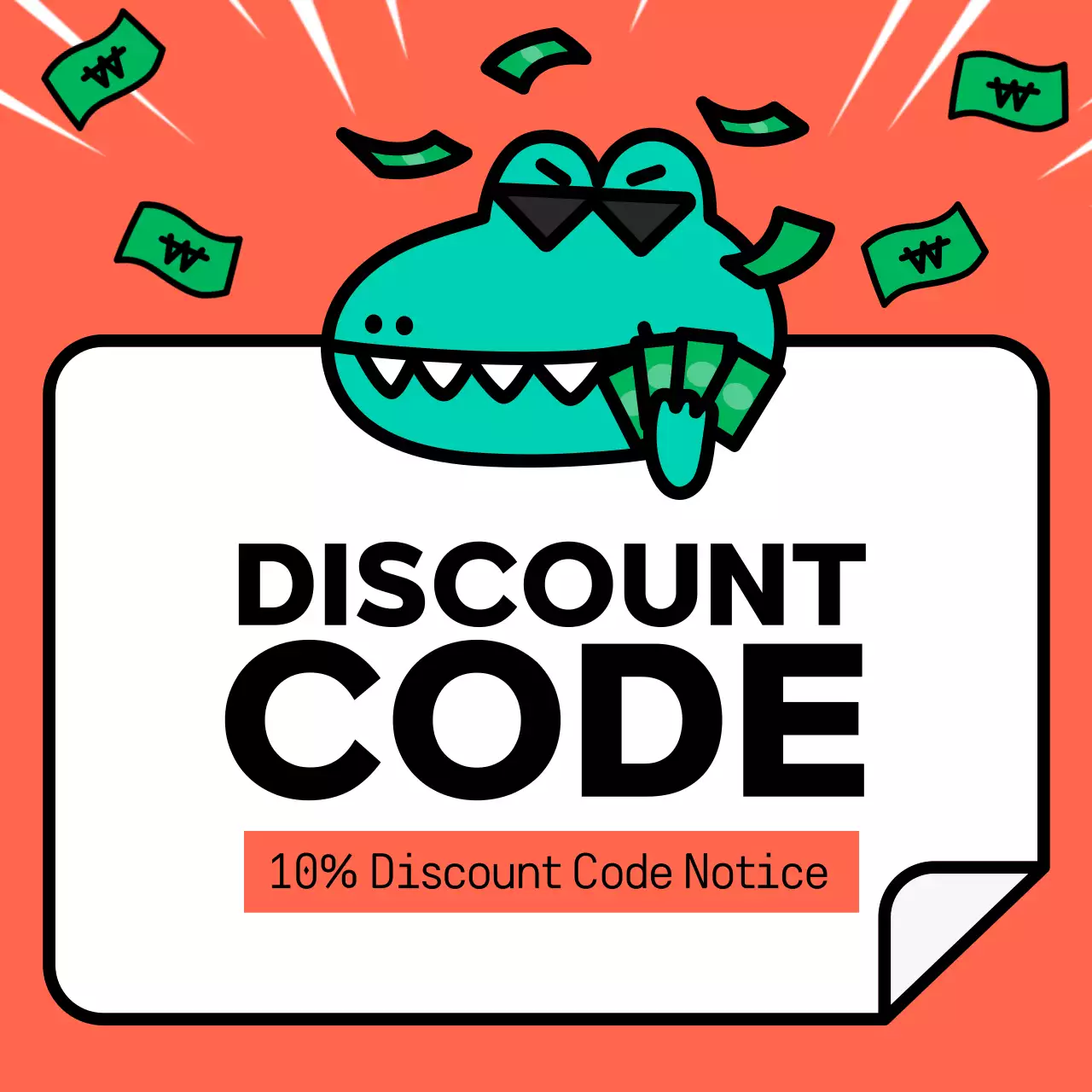 코랄 코믹 할인 프로모션 소셜 미디어 게시물