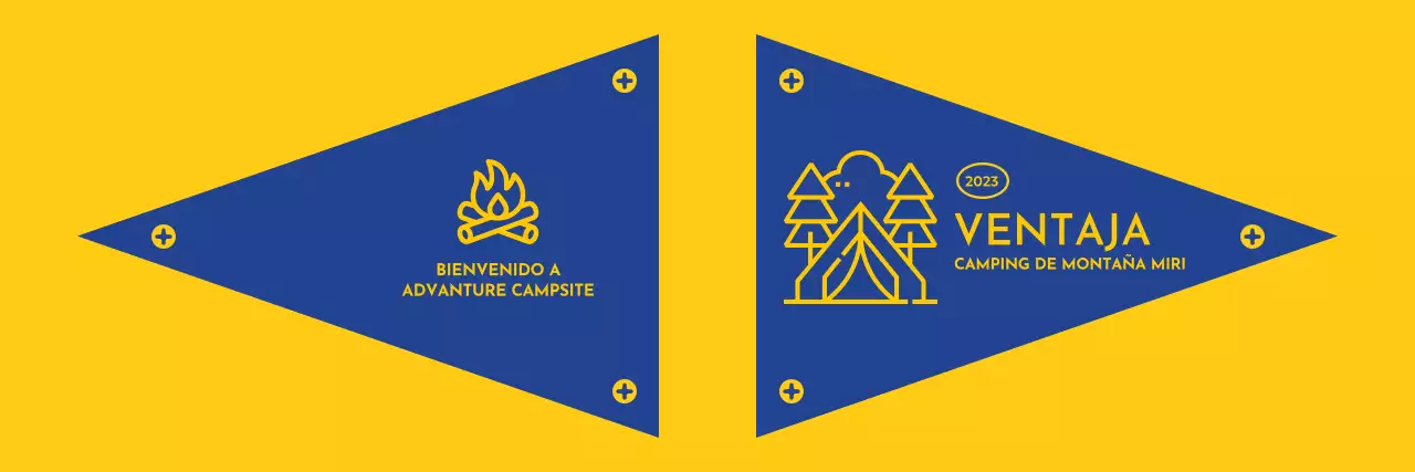 Diseñar un camping con iconos ilustrados