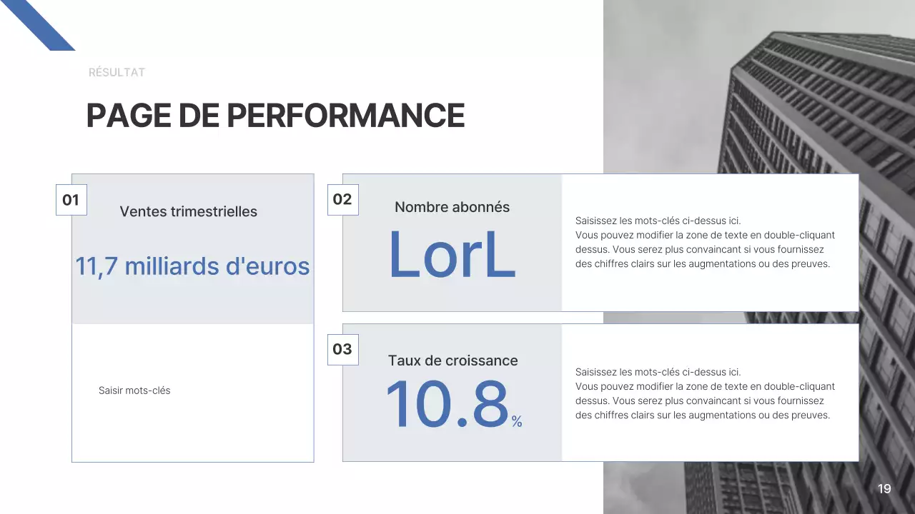 Un rapport d'entreprise simple en bleu et bleu clair