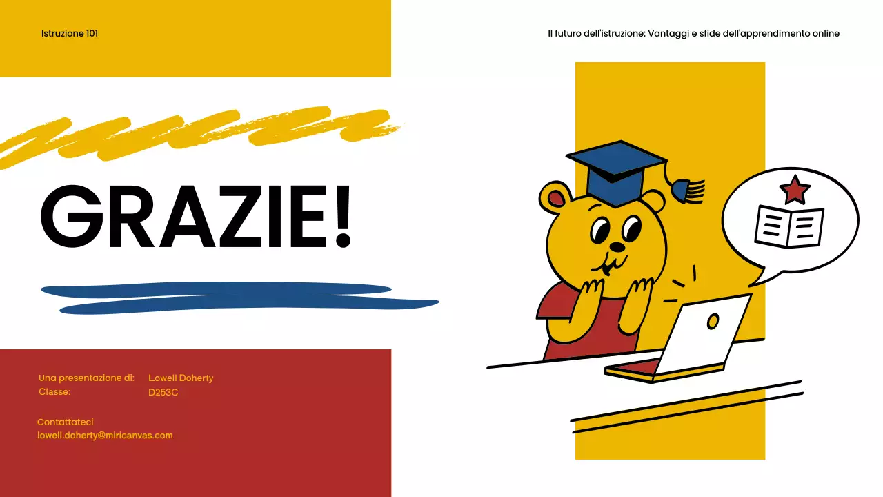 Blu e rosso Materiale di classe semplice per l'apprendimento online