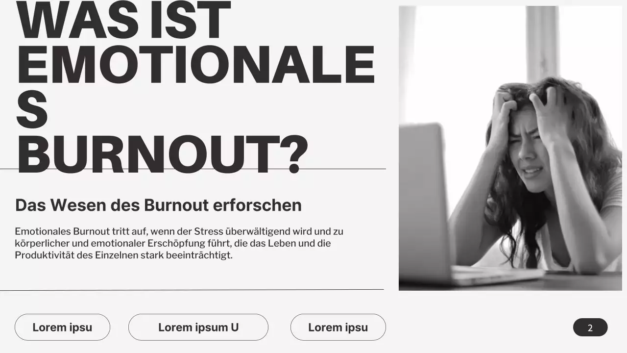 Grau Schwarz Minimalistisch Emotionales Burnout Tipps