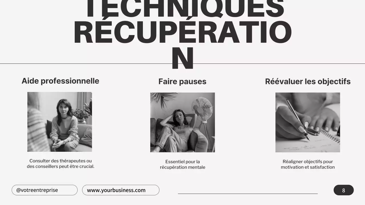 Gris Noir Minimaliste Burnout émotionnel Conseils