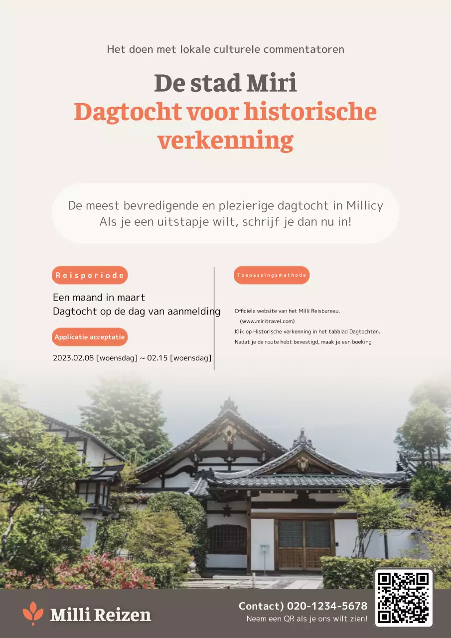 Dagtochten promoten met foto's van traditionele architectuur in beige en oranje