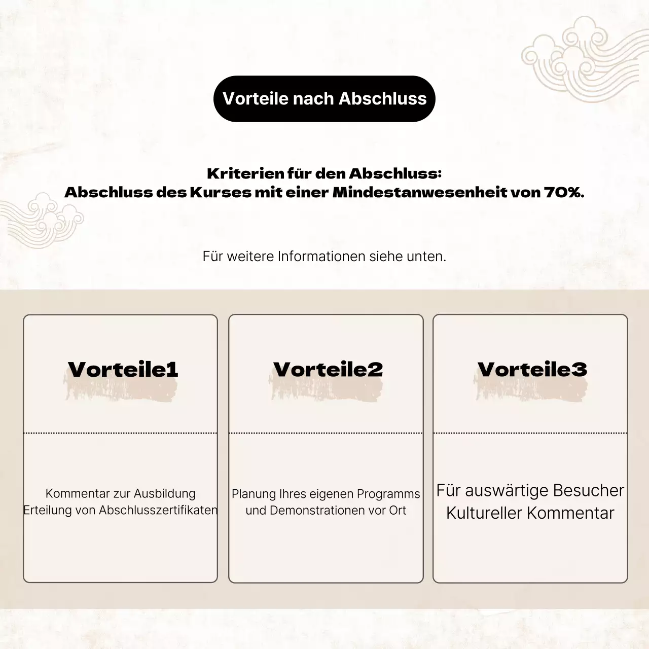 Förderung der Ausbildung von traditionellen Kulturdolmetschern mit gelbem Hintergrund