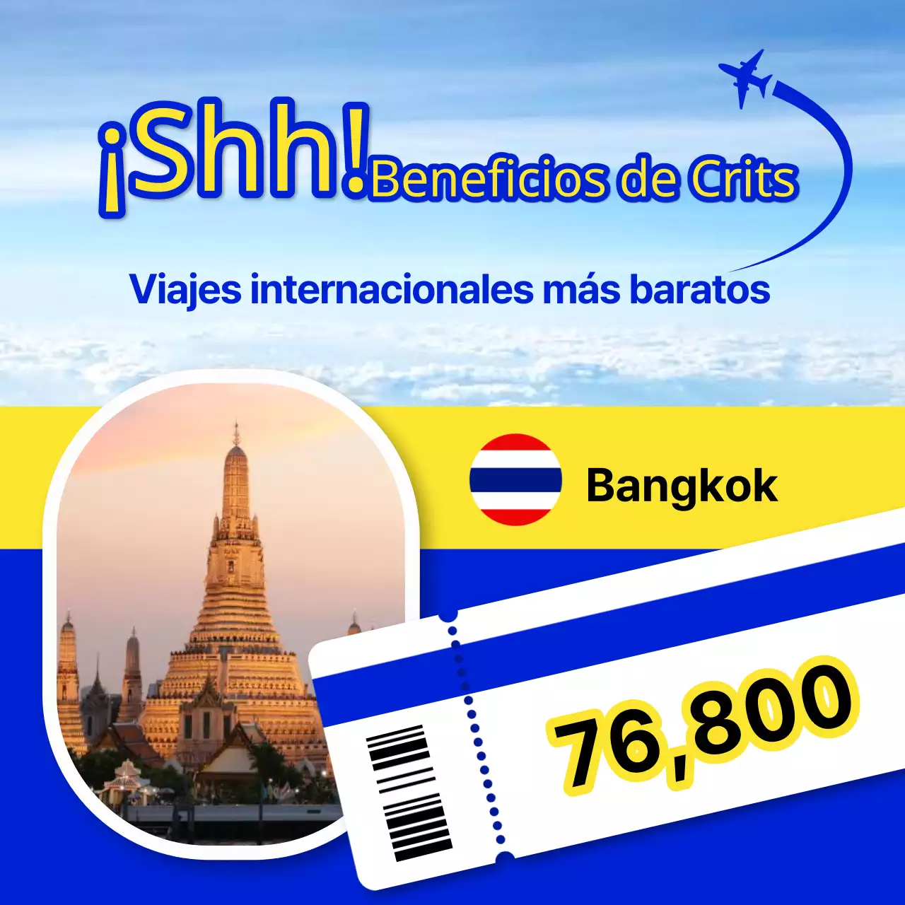 Promueva las ofertas de aerolíneas resaltadas en azul