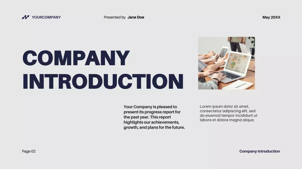 Black Professional Business Report Presentation