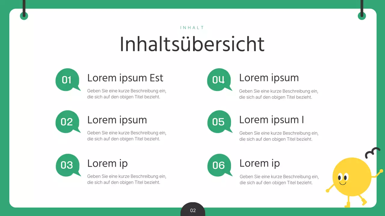 Ein grüner und gelber Bericht zur Analyse von Kinderinhalten
