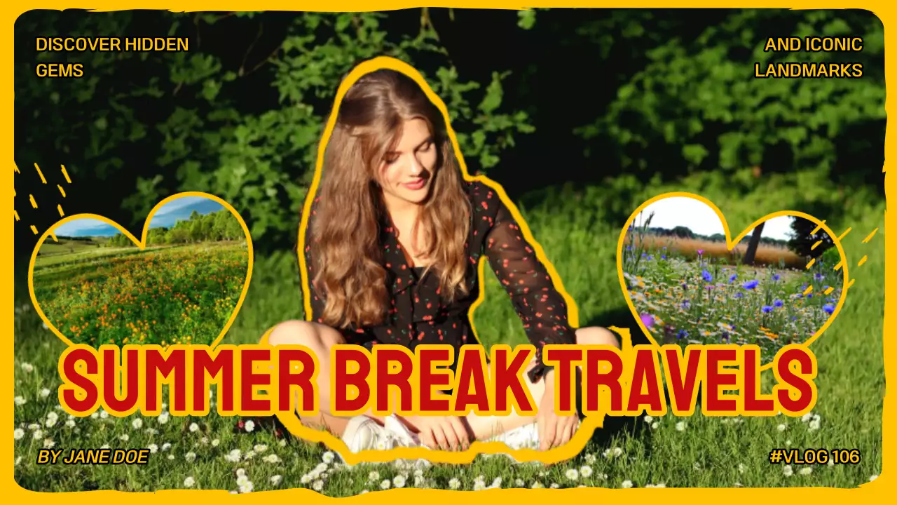 Thumbnail YouTube Vlog Perjalanan Trendi Kuning