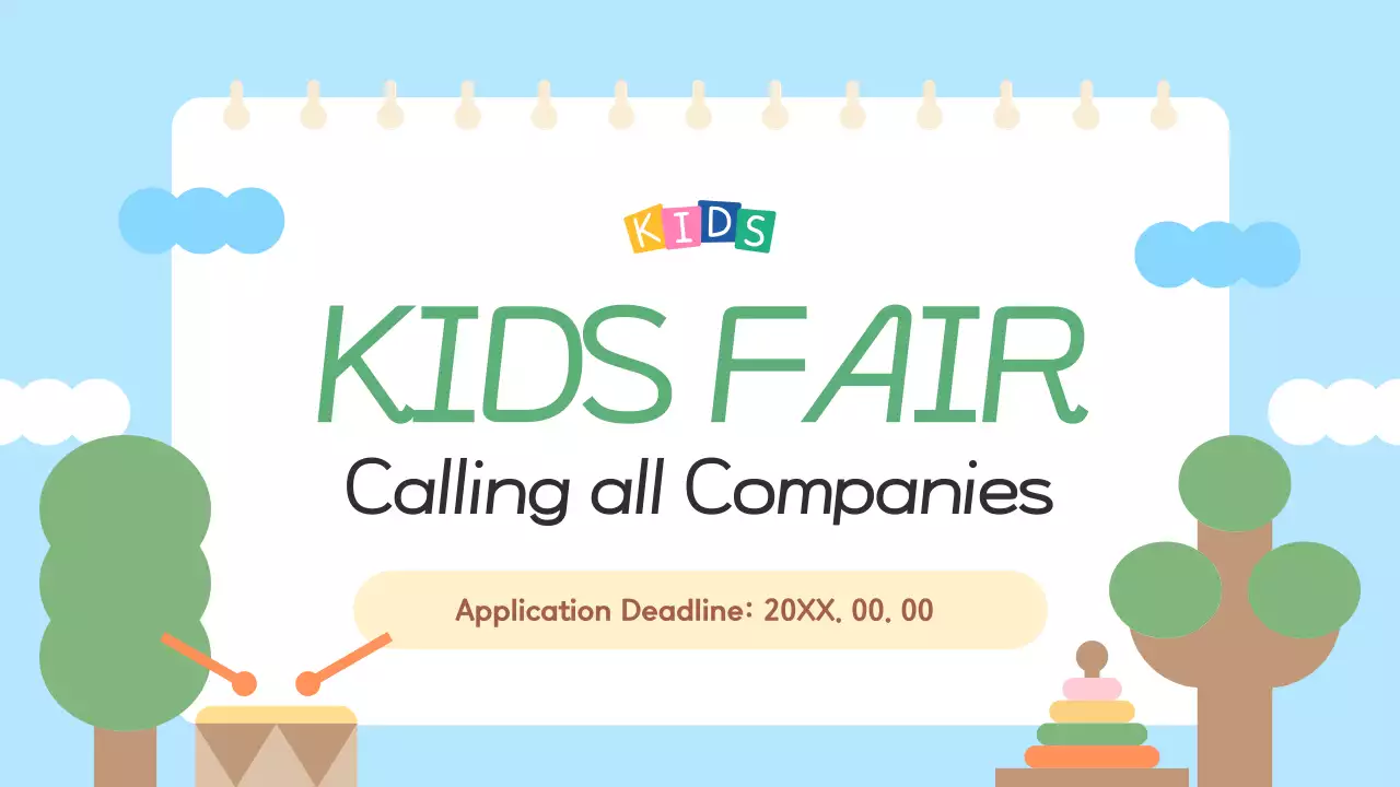 Blue Playful Kids Event Promotion Presentation