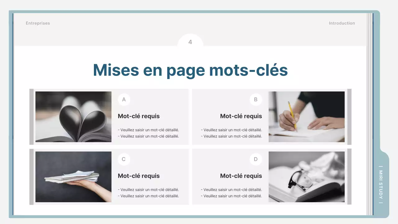 Un prospectus de formation simple en bleu clair et gris