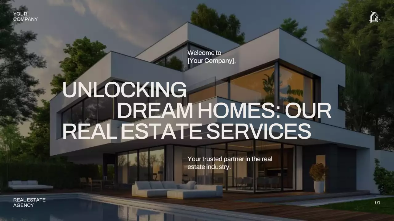 Black Modern Real Estate Agenda Presentation