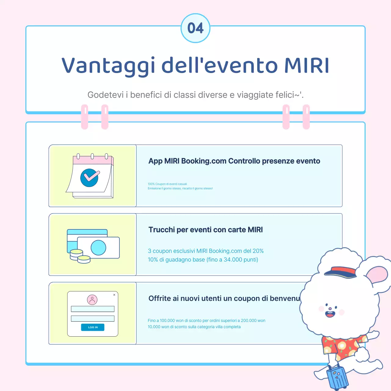 Una simpatica pubblicità di una casa per le vacanze estive in azzurro e rosa