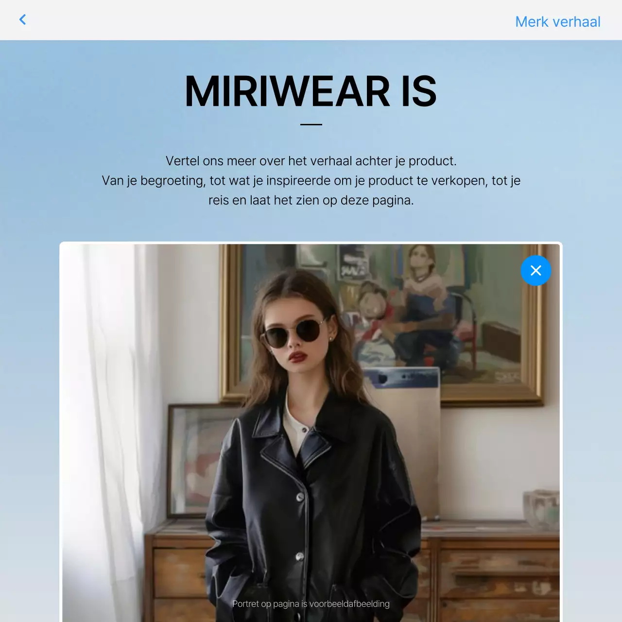 Promoot een trendy mode-intro in blauw en wit